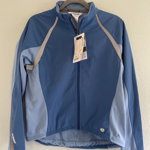 NWT Pearl Izumi Barrier Jacket Blue Women's Large Cold Thermal Full Zip Cycling‎ - Picture 2 of 7